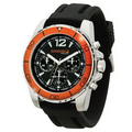 Watch Creations Unisex Orange Rotating Bezel Watch w/ Rubber Strap